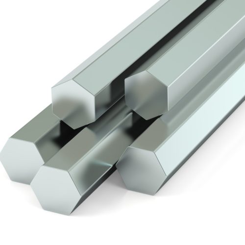Hexagon,Bars,,Rolled,Metal.,3d,Rendering